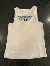 Vintage Abercrombie And Fitch Ribbed White Flower Tank Y2K Med picture