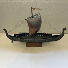 Vtg EDWARD AAGAARD Viking Ship Iron Art  Copenhagen Denmark Metal Danish 16