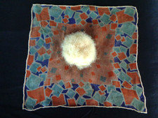 Vintage 1930's powder puff handkerchiek silk chiffon. picture
