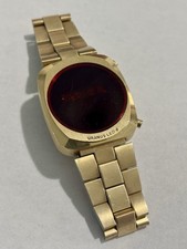 Rare Vintage Uranus Gold LED Watch Original Band 10K GF Trim For Parts/Repair picture