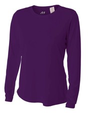A4 Womens Long Sleeve Moisture Wicking Cooling Performance T-Shirt - NW3002 picture