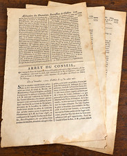 Antique French Legal Document Pages Lot 3 Arret du Conseil, Edit, Lettres picture