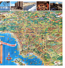 1965 SOUTHERN CALIFORNIA Map ORIGINAL Bloodgood San Diego San Pedro La Jolla picture