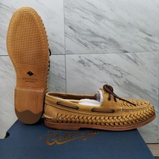 Sperry Gold Cup ASV 2 Eye Boat Shoes Men's US Size 11.5 Woven Tan Bronzer Loafer picture