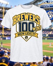 HOT# Milwaukee Brewers 100 Wins 2026 SGA Style Shirt 9/25 Baseball Fan Tee picture