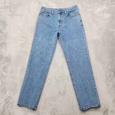 Vintage Faconnable Jeans Mens 35x32 Blue Light Wash Regular Fit Straight Denim picture