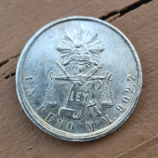 Mexico 1872 Mo 50 Centavos Silver Coin .900 KM#408.2 Second Republic picture