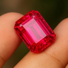 Natural Flawless Burmese Emerald Cut 10.20 Ct Red Ruby Certified Loose Gemstone picture