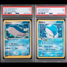 PSA 1 SEQUENTIAL SWIRL 2003 Ruby Sapphire 14 & 2006 Legend Maker Wailord Holo picture
