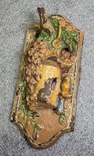 UNIQUE ANTIQUE HUBLEY CAST IRON DOOR KNOCKER W GRAPES BIRDS PITCHER BEAUTIFUL  picture