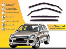 Wind Deflectors In Channel For VW Touareg 2010-2018 4-Pcs Sun Visors Rain Guard picture