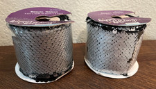 Happy Holidays Mermaid Reversible Sequin Craft Ribbon Set of Two 2.5