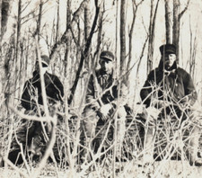 RPPC Hunters Rifles Woods Hiding Real Photo Postcard picture