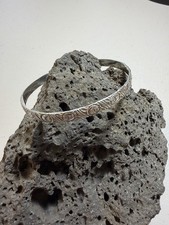Vintage BEAU STERLING Silver Rose Floral Bangle Bracelet 20g 2