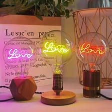 LOVE G125 Edison Bulb Neon Letter Light – 220V, 4W Dimmable Pink/Red/Yellow Tran picture