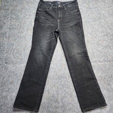 NYDJ Fit Is Everything Marilyn Straight Black Denim Jeans Women Size 8 picture