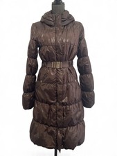 H&M Women's Shiny Long Belted Puffer Jacket Coat - Size US 2 / EUR 32 picture
