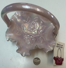 Fenton Glass Iridescent Milk Rose 6