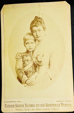 Antique German Imperial Cabinet Empress Augusta Victoria Crown Prince Wilhelm picture