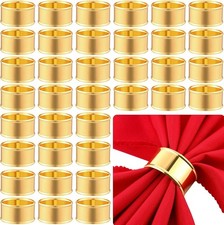 50 Pcs Gold Napkin Rings Metal Napkin Holder Rings Delicate Buckle for Wedding picture
