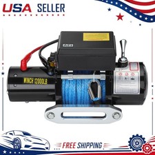 12000LBS Electric Winch 12V 85FT Steel Cable Truck Trailer IP68 Waterproof picture