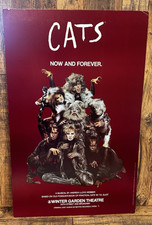 VINTAGE 1981 CAT'S BROADWAY PLAY WINDOW CARD POSTER PREOWNED 14X22 picture