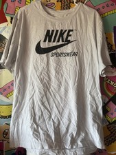 Nike Men’s The Nike Tee Sportswear SS Crew Neck T-Shirt in White/Black Size XXL picture