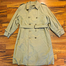 Vintage London Fog Trench Coat Mens 42 Long Tan Belted Zip Out Liner Made USA picture