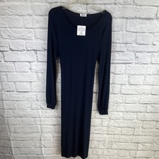 LAmade NWT Minimalist Boho Navy Stretch Tie Back Micromodal  Midi Dress Size M  picture