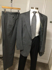 VINTAGE AUSTIN REED MENS GRAY TWEED WOOL 2 PIECE SUIT SIZE: 40R PANTS 34x30 picture