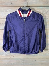 Gucci Kids Size 8 GG Blue Monogram Has purple Tone Nylon Windbreaker Rain Jacket picture