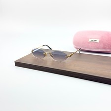 Miu Miu MU A54 5AK04O Gold Rimless Sunglasses Gray Gradient Lenses picture