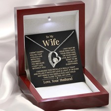 To My Beautiful Wife, Meeting You Was Fate, I Love You Always & Forever Necklace picture
