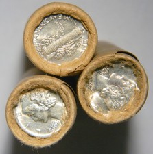 BU Mercury Dime / BU Wheat Ends ~ Wheat Penny Lincoln Cent ~ Estate ~ ONE ROLL picture