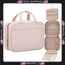 Travel Toiletry Bag for Women, Hanging Cosmetic Organizer, Full-Size Storage picture