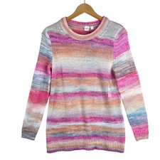 NWT Gap Womens Forever Cozy Pink Spacedye Crewneck Sweater size Medium picture