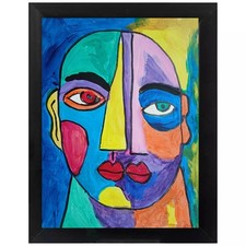 Abstract/ Expressionism 11x14 Two Lips Signed Modern Street Art Painting picture