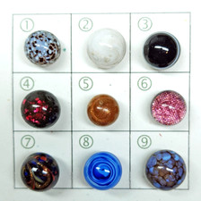 Choice: Antique Glass Charmstring Ball Buttons Foil Glitter Overlays Rosette etc picture