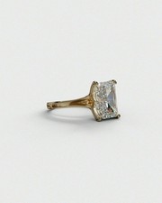 Luxurious 4Ct Radiant Cut Lab Grown Diamond Bridal Ring Solid 14K Yellow Gold picture