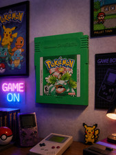 3D Printed Pokemon Green Gameboy Cartridge Wall Art – 9x8in Retro Gaming Decor picture