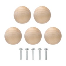 5Pcs Round Wood Drawer Knob 1.38