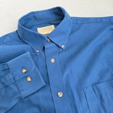 Cabelas Outfitter Series Mens Blue Cotton Twill Button Down Shirt Large Large picture