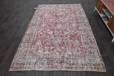 Oushak 5x8,Turkish Rug,vintage,anatolian,RED,kilim,Bohemian,handmade,wool picture