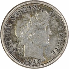 1898-O Barber Silver Dime VF Uncertified #252 picture