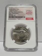 🔥1776 2026 P Enduring Liberty Half Dollar 50c NGC MS67 First Day of  Issue FDOI picture