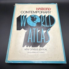 Hamond Contemporary World Atlas 1972 Hardback New Census Edition Zip Codes picture