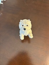 Vintage Westie Dog Figurine Resin West Highland White Terrier Statue Puppy Decor picture