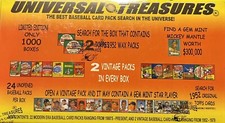UNIVERSAL TREASURES BASEBALL Mystery Box 2 VINTAGE PACKS 1952-1979; 22 Packs 80+ picture