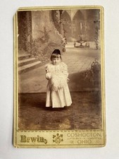 Antique Cabinet Photo Identified Young Girl Portrait Erwin Coshocton Ohio c1890s picture