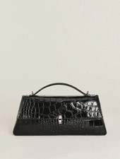 NWT Reformation Gia Women’s Shoulder Bag Black Croc Crossbody  picture